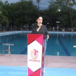 Fanny Arreola inaugura la Rehabilitación de la alberca olímpica y sus instalaciones.