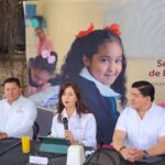 Gabriela Molina Aguilar resalta avances en infraestructura educativa, permanencia escolar e internet en escuelas.